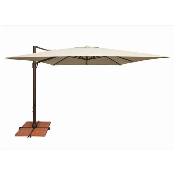 Simplyshade SimplyShade 10 ft. Bali Square Cantilever Umbrella With Cross Base  Antique Beige SSAD45-10SQ00-A5422